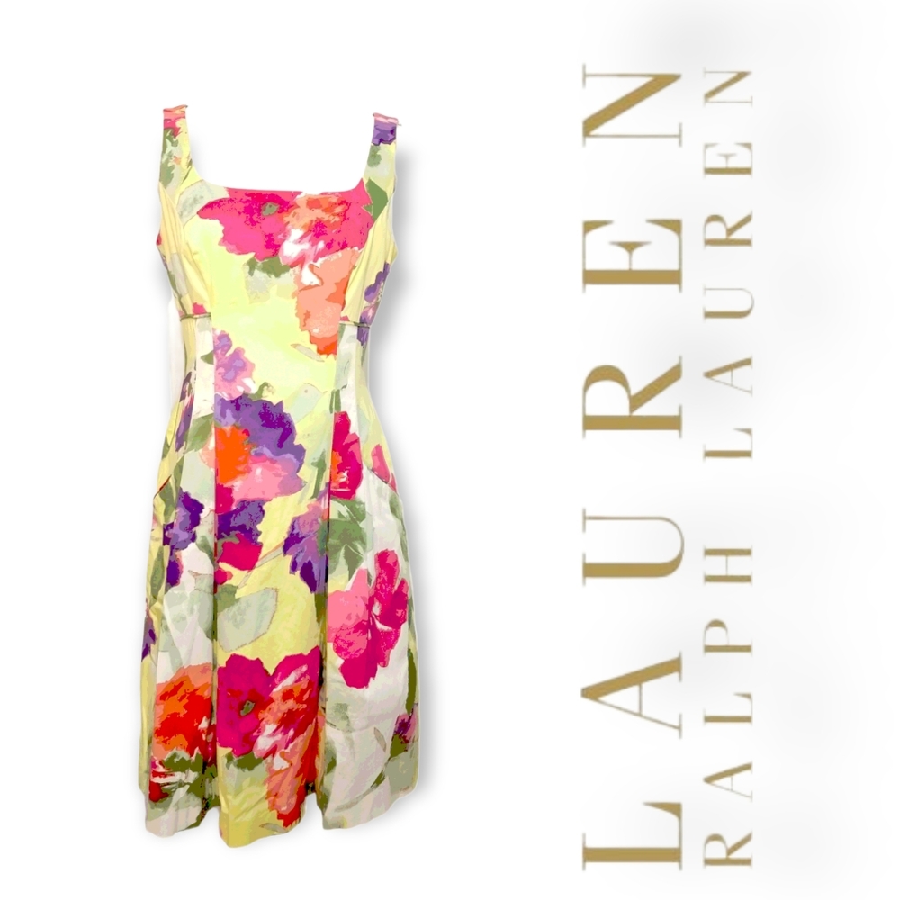 Lauren Ralph Lauren Women’s Dress Floral  Gown with front pockets size 8